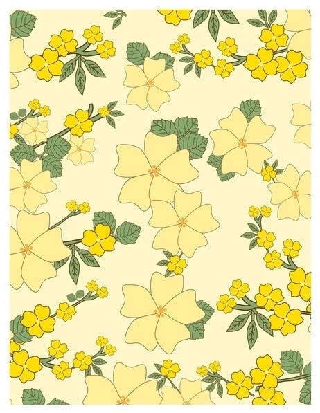 Yellow Floral Wildflower Pattern Edible Icing Image Cake Topper, by Tnct.