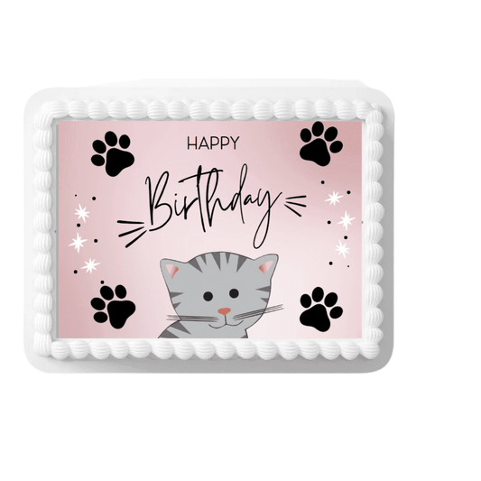 Kitten Extra Large Edible Photo Image Cake Topper - Pink