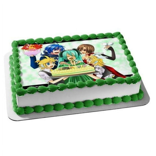Happy Birthday Cake Anime Friends Birthday Edible Image Cake Topper For Quarter Sheet Cake By TNCT