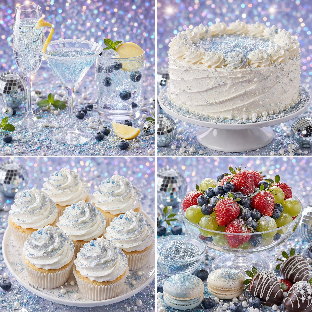 Sparkly Edible Glitter for Cakes, Cupcakes & Drinks – Blue – 5 Gram Pot with Tear Drop Lid