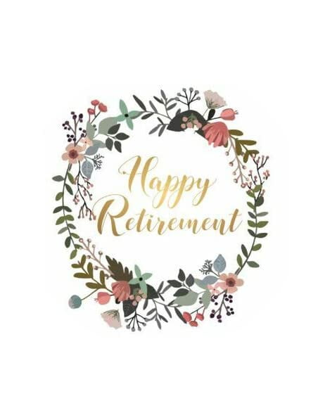 7.5" Round Happy Retirement Floral Theme Edible Image Cake Topper By TNCT