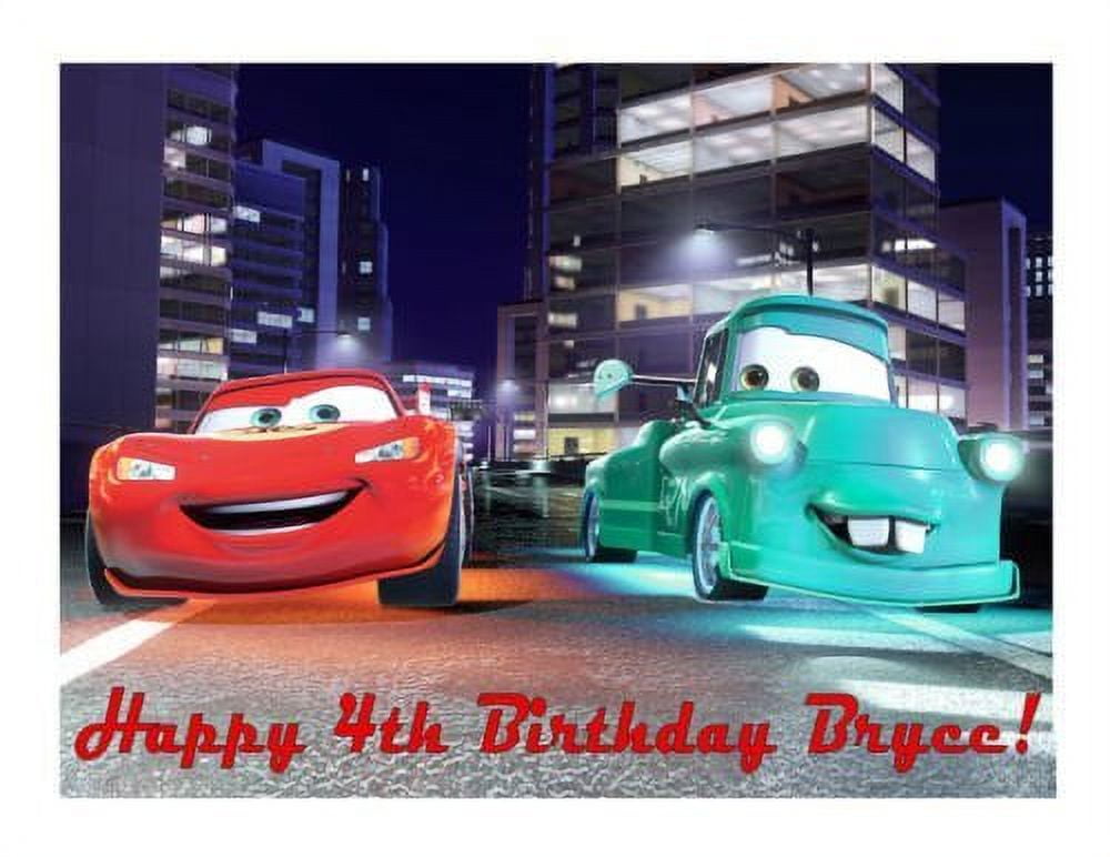1/4 Sheet Lightning McQueen Cars 2 Edible Frosting Cake Topper*