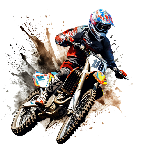 Realistic Dirtbiker/Motocross Driving in Mud Edible Image Cake Topper for Half Sheet Cake, by Tnct. (1 Count)