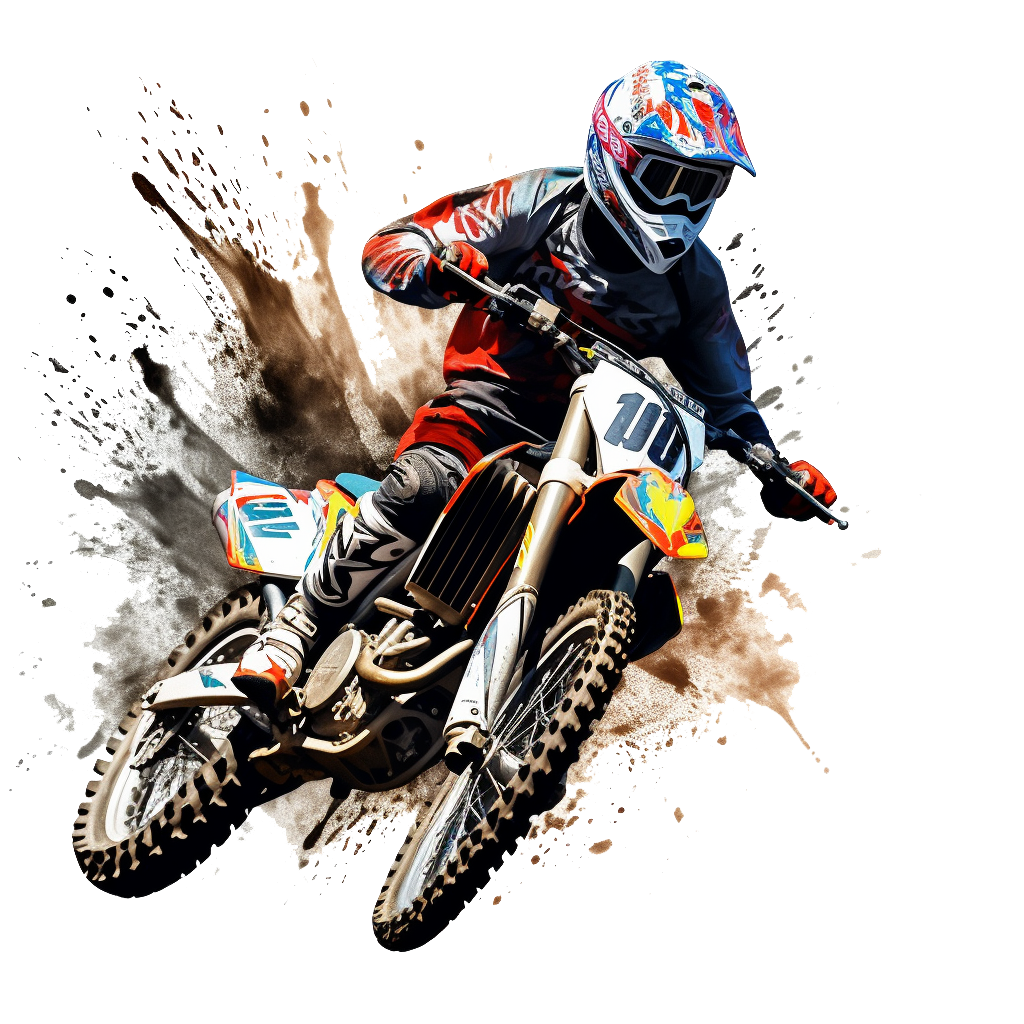 2" Pre-Cut Round Realistic Dirtbiker/Motocross Driving in Mud Edible Image Cupake Toppers, by Tnct. (1 Count)