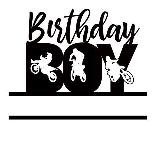 Dirtbiker Motocross Birthday Boy Edible Image Cake Topper for Quarter Sheet Cake, by Tnct. (1 Count)