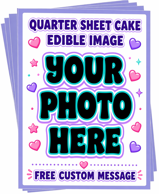 Create Your Own Photo Edible Image Cake Topper For Your Quarter Sheet Cake, by Tnct.