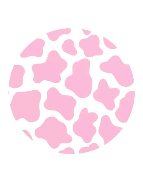2" Pre-Cut Round Pink & White Cow Print Edible Images!