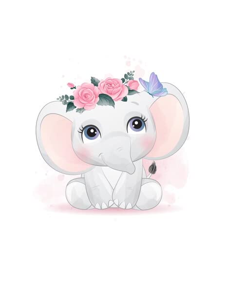 1.875" Round Pre-Cut Baby Shower Elephant Edible Images For Your Cupcakes By TNCT!