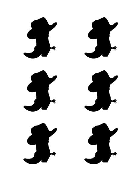 3" Round Pre-Cut Cowboy Boot Silhouette Edible Image Cupcake Or Cookie Toppers By TNCT!