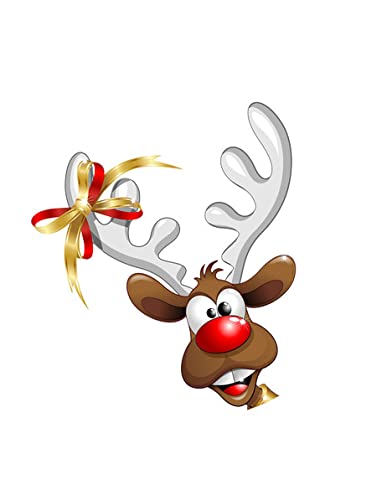 1.875" Pre-Cut Round Christmas Reindeer Design Edible Image Cupcake Toppers!