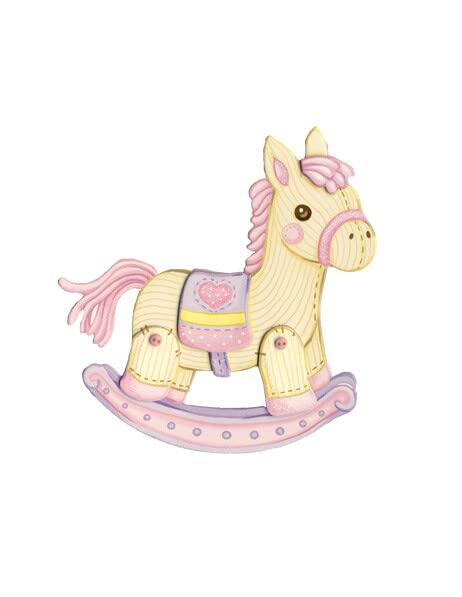 1.875" Round Pre-Cut Rocking Horse Edible Image Cupcake Toppers!