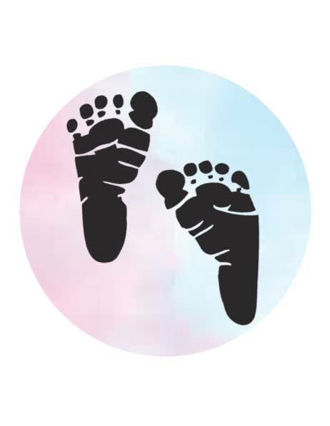 1.875" Pre-Cut Round Colorful Baby Feet Silhouette Edible Image Cupcake Toppers!