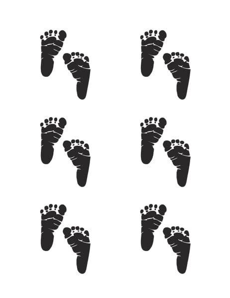 3" Round Pre-Cut Baby Feet Silhouette Edible Image Cupcake Toppers By TNCT!