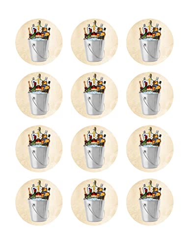 2" Pre-Cut Bucket Design By TNCT Edible Images For Your Cupcakes!