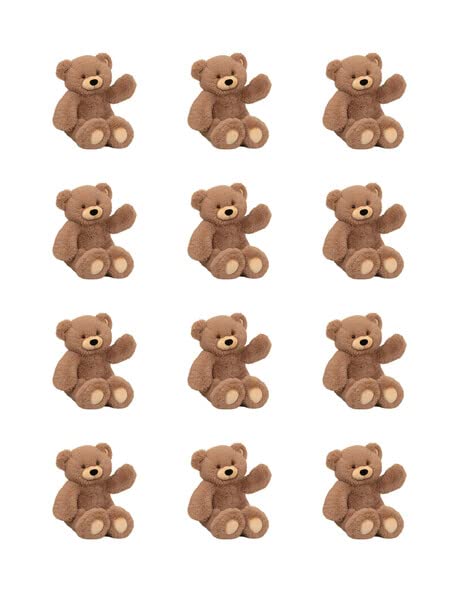 Teddy Bear Edible Image Cupcake Toppers For 2 Inch Cupcakes Or Cookies By TNCT!