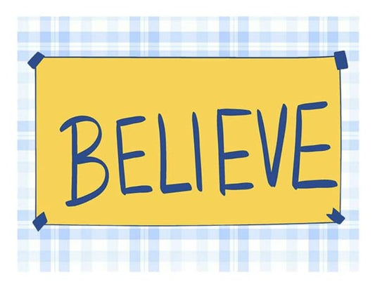 Believe Design Edible Image For Your Quarter Sheet Cake!