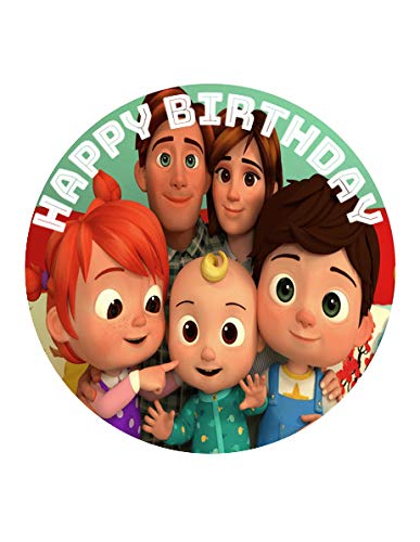 Cute Family Birthday Design Edible Image For 9.5" Round Cake!