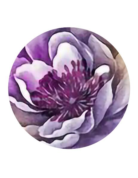 1.875" Pre-Cut Round Purple Flower Edible Images