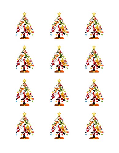 Christmas Tree Design By TNCT Edible Image Cupcake Toppers For 2 Inch Cupcakes Or Cookies!