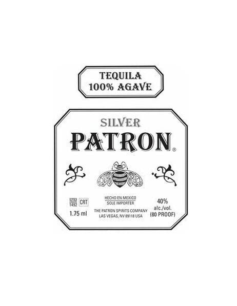 Silver Patron Label Edible Image For 9.5" Round Cake!