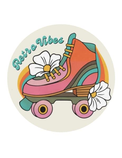 1.875" Pre-Cut Round Retro Roller Skate Edible Images For Your Cupcakes