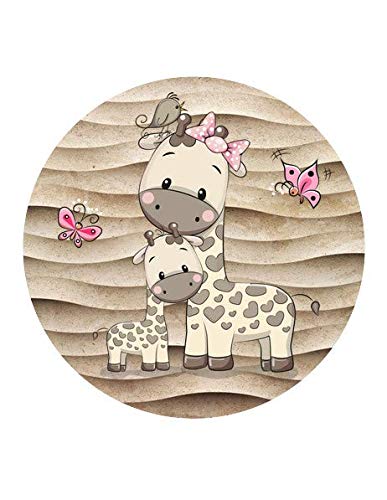 1.875" Round Pre-Cut Baby Giraffe Edible Images For Your Cupcakes!