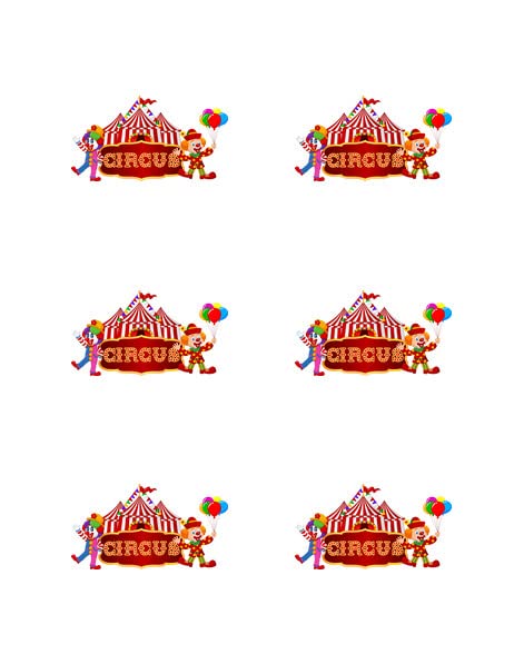 3" Round Pre-Cut Circus & Clowns Edible Image Cupcake Or Cookie Toppers!