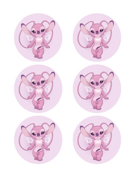 3 Inch Round Pre-Cut Angel Design Edible Image Cupcake Toppers!