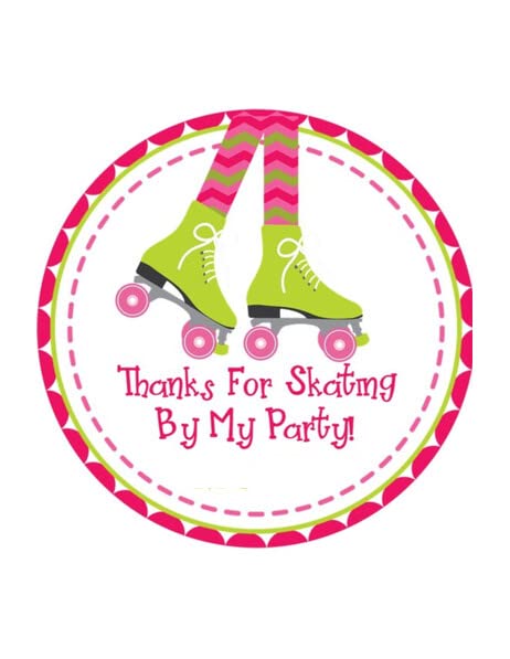 1.875" Pre-Cut Round Roller Skate Edible Image Cupcake Toppers