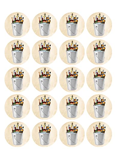1.875" Custom Bucket Design By TNCT Edible Image Cupcake Toppers!