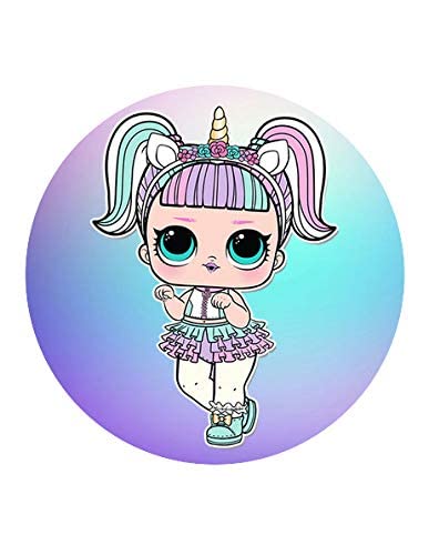 Unicorn Girl Edible Image Cupcake Toppers For 1.875" Round Cupcakes!