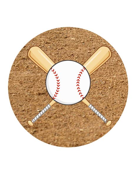 2" Pre-Cut Round Baseball Bat Edible Images For Your Cupcakes By TNCT!