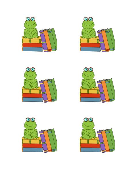 3" Round Pre-Cut Frog With Books Edible Images For Your Cupcakes