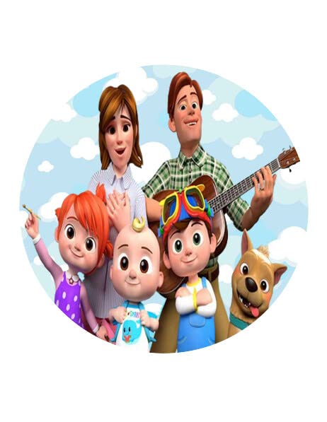 1.875" Pre-Cut Round Cartoon Family Design Edible Image Cupcake Toppers!