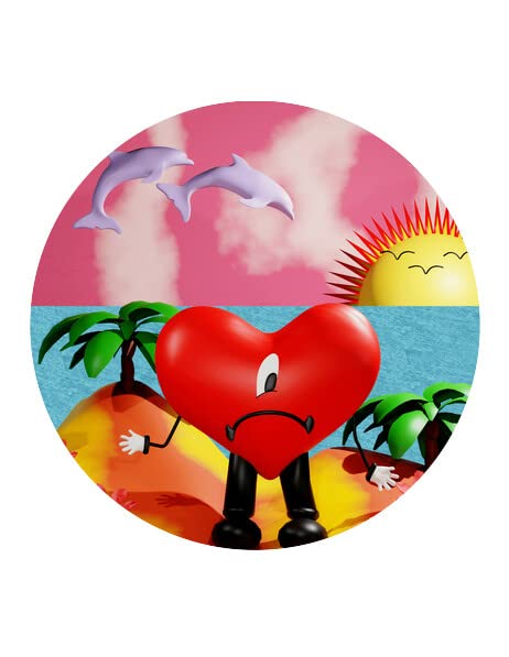 9.5" Pre-Cut Round Heart Edible Image By TNCT!