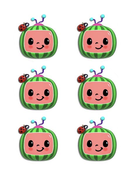 3" Round Pre-Cut Watermelon Design Edible Image Cupcake Toppers By TNCT!