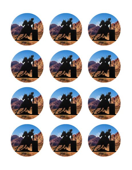 2" Round Pre-Cut Barrel Racing Edible Images For Your Cupcakes By TNCT!