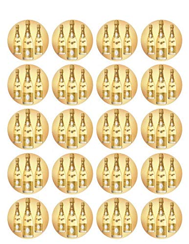 1.875" Pre-Cut Round Champagne Theme Edible Images For Your Cupcakes!