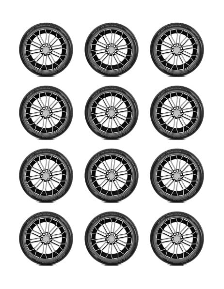 Tire Edible Image Cupcake Toppers For 2 Inch Cupcakes Or Cookies!