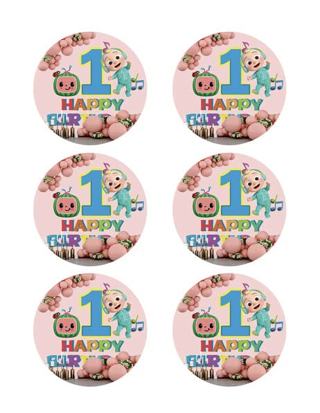 3" Round Pre-Cut 1st Bday Edible Image Cupcake Or Cookie Toppers By TNCT!