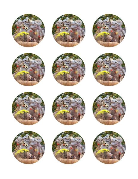 2" Round Pre-Cut Scarecrow Design Edible Images For Your Cupcakes!