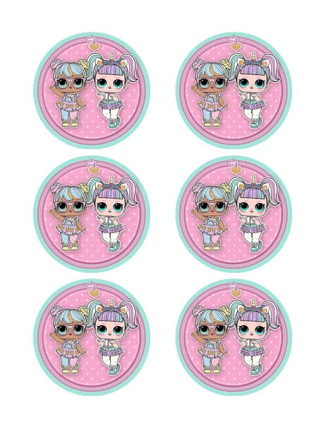 3" Round Pre-Cut Dolls Edible Image Cupcake & Cookie Toppers!