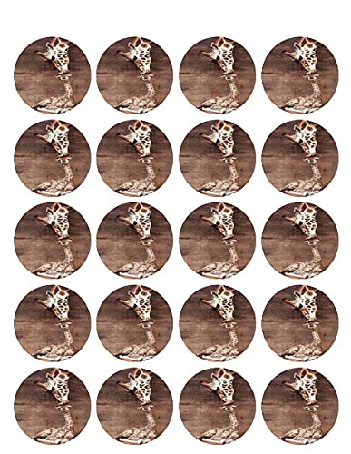 1.875" Round Pre-Cut Baby & Mama Giraffe Edible Images For Your Cupcakes!