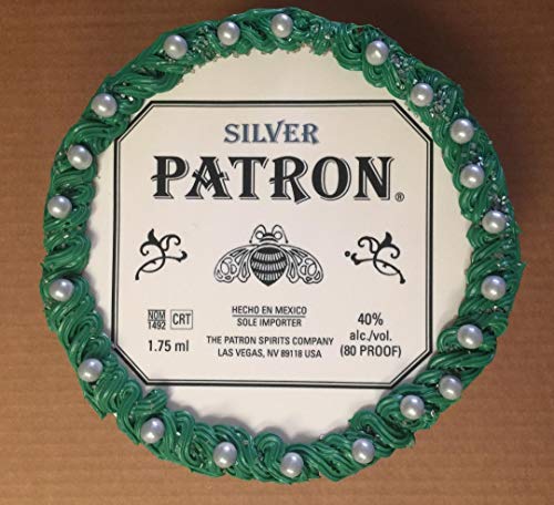 Silver Patron Label Edible Image For 9.5" Round Cake!