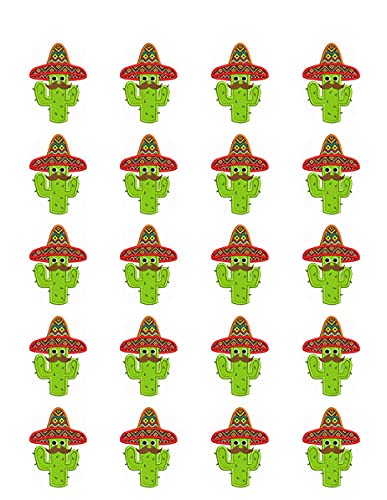 1.875" Pre-Cut Round Cactus Edible Image Cupcake Toppers!