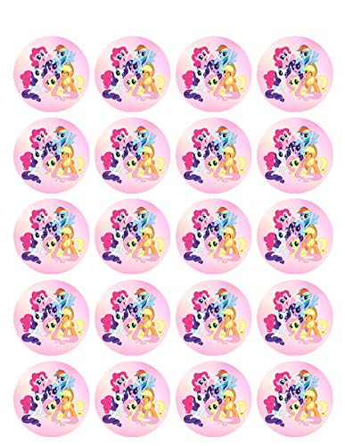 1.875" Round Pre-Cut Pony Design Edible Image Cupcake Toppers!