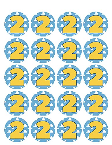 1.875" Round Pre-Cut Cloud 2 Edible Image Cupcake Toppers!