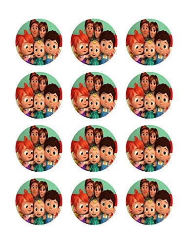 2inch Pre-Cut Cute Family Edible Image Cupcake Toppers!