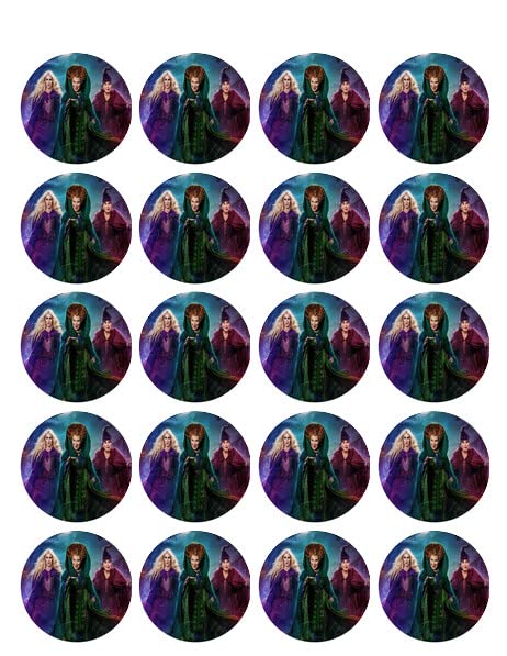 1.875" Pre-Cut Round Colorful Movie Design Edible Image Cupcake Toppers!