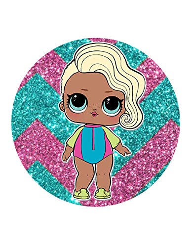 Surfer Babe Doll Edible Image For 7.5 Round Cake!